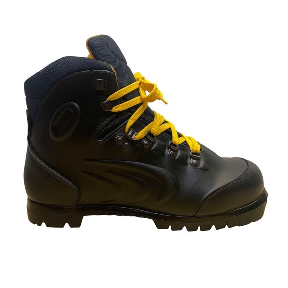 Asolo Men’s Black Leather Lace-Up AWS 840 NNN BC System Ski Boots Size 9 - Picture 1 of 11